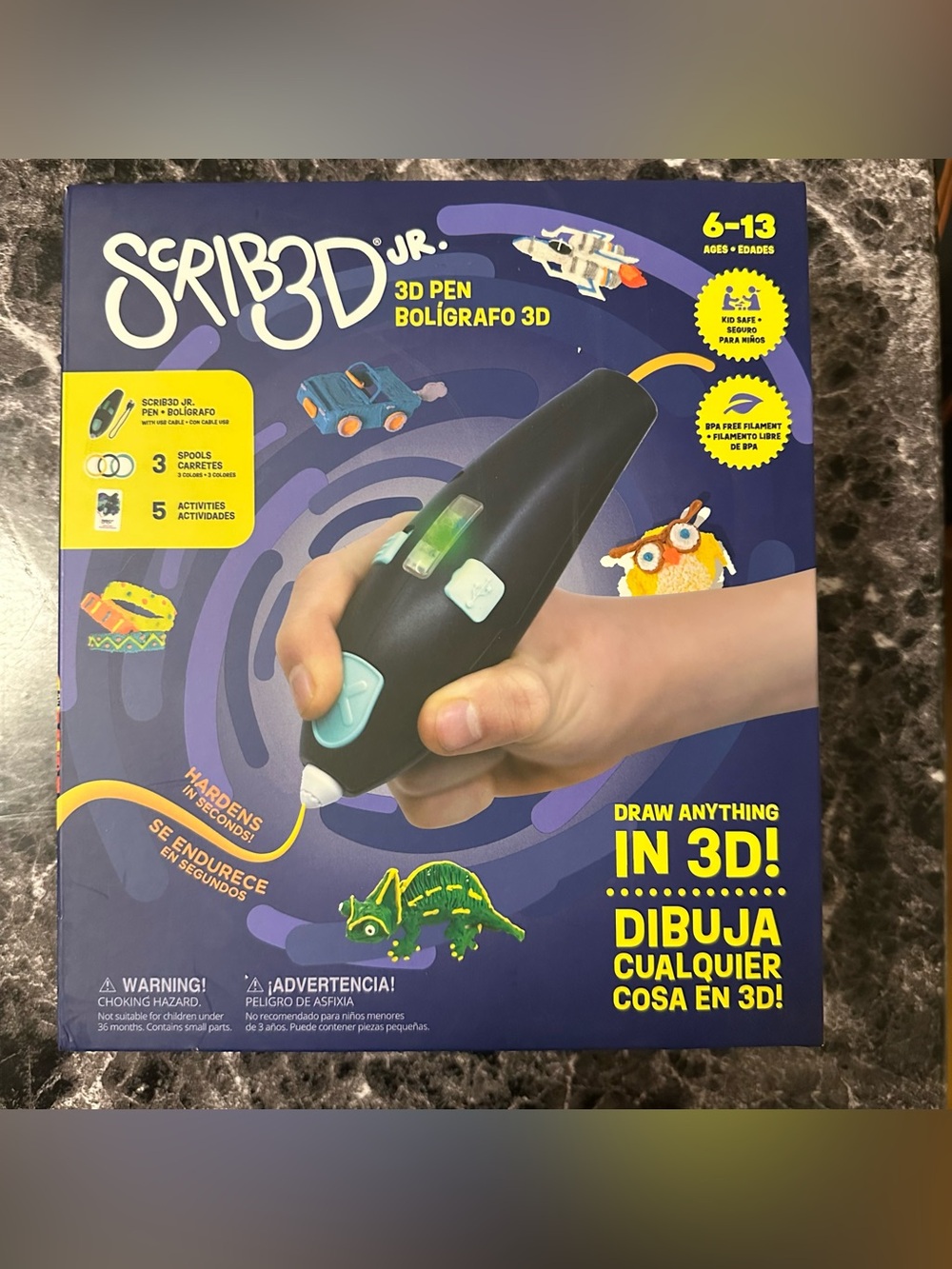 SCRIB3D Jr. 3D Printing Pen Set for Kids Ages 6-13 Filament Activities Brand New